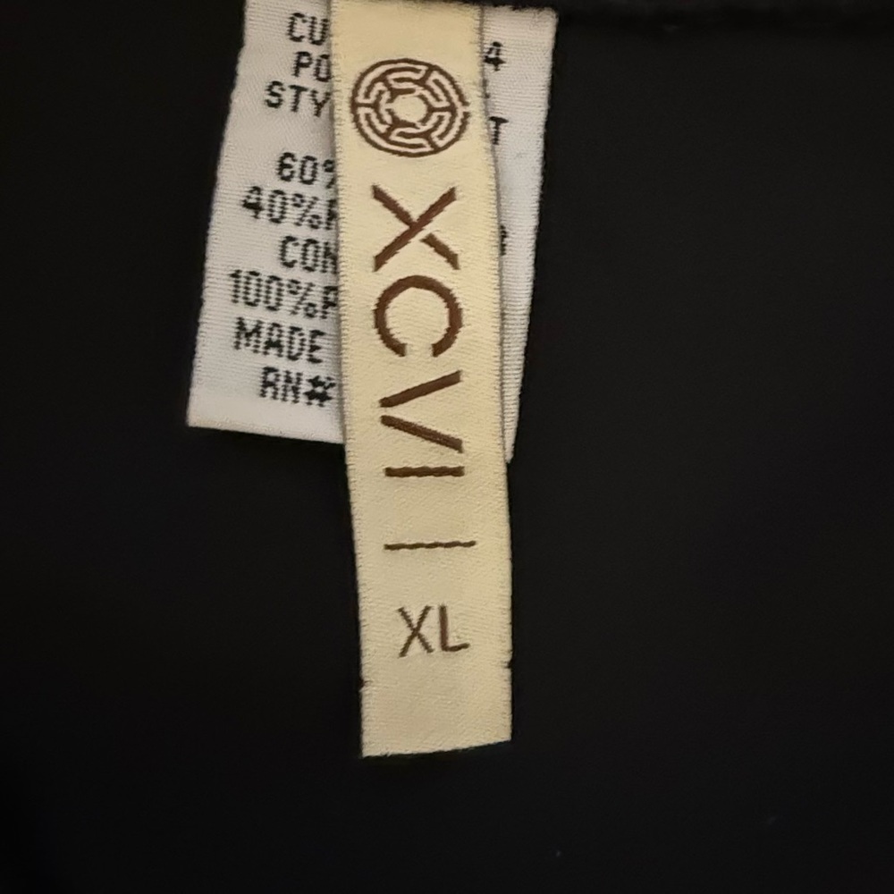 XCVI Women's Black Zip-Up long sleeve size XL Lightweight - Picture 3 of 6